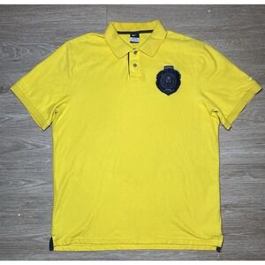 Men's 2XL Tall Vintage Nike Lebron James Yellow Polo Shirt Lion Crest Logo XXIII